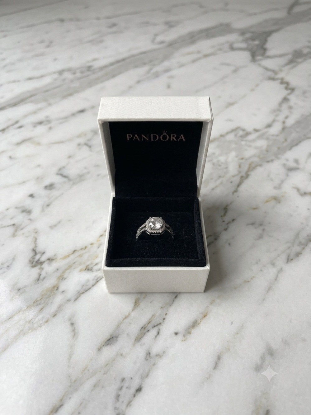 Pandora Silver Ring with Clear Center Stone